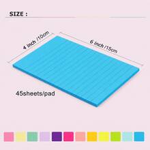 Colorful Large Wired Sticky Note Set, 24 Pads 12 Colors, 1080 Sheets, 15*10cm Lined Self-Adhesive Sticky Notes, Suitable For Students, Teachers, Home And Office Supplies - one-size - View 6