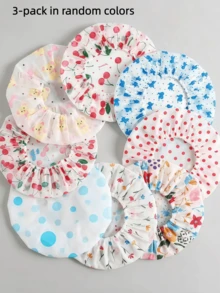 10/5/3/1pc Reusable Waterproof Shower Cap, Multi-Functional Hair Cap For Hair Mask, Hair Dye, Dry Hair And Hair Oil Treatment, Kitchen Anti-Oil Anti-Dust Cap, Random Color, Shower Accessories - Multicolor - View 12