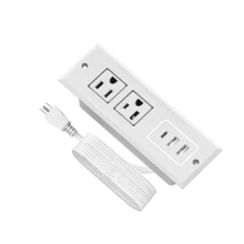 嵌入式電源插座，2 個 AC 插孔、1 個 Type-C 和 2 個 USB-A 接口 (5V 2.1A)，1.5m 延長線，適用於書桌、居家辦公室、會議桌 - 美規B型插(110-127V) - 查看 7