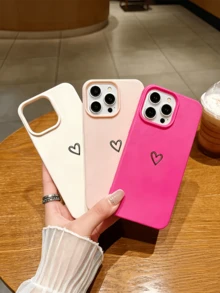 3件組多色愛心圖案極簡全包覆TPU防震個性化手機殼，適用於Apple 18 17 16 15 14 13 12 11 Pro Max 保護殼 Air - 彩色 - 查看 29