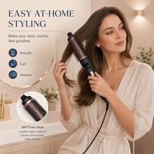 2026 Upgraded Multifunctional Rotating Hair Straightener & Hot Styler - Ionic Curling Iron & Straightener, Wet/Dry Blow Dryer Brush - Black - View 5