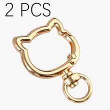 2/3/4pcs Rotating Cat Keychain Zinc Alloy Bag Hardware Spring Clasp Metal Ring Open Spring Loop, Perfect For DIY, Jewelry Metal Keychain Metal Shape Spring Clasp, Outdoor Metal Keychain Key Chain Bag Clip Hook Dog Chain Clasp Suitable For Phone Bag Keychain Hook Clasp Bag Hanging Hook, Handmade DIY Accessories, Halloween, Christmas - Gold - View 12