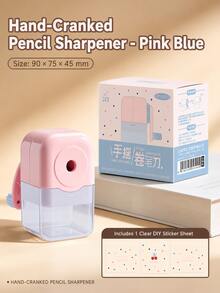 1pc Kids Hand-Crank Pencil Sharpener, Labor-Saving Durable Manual Pencil Sharpener, Suitable For Elementary Students, School Supplies & Back To School - Multicolor - View 8