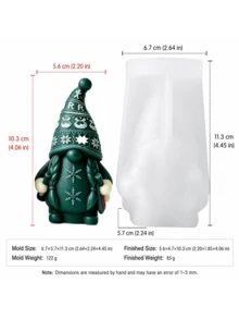 Knitted Hat Faceless Elf 3D Sculpture Silicone Candle Mold, Christmas Skiing Character Casting Mold, Holiday Tabletop Decoration And Holiday Gift DIY Craft Tool - Skiing Gnome - View 10