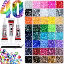 40/28/24/15 Colors/3mm Flat Back Rhinestone Set, Multi-Color Handmade Gemstone Set With Picker Pen And Tweezers. Suitable For DIY, Clothing, Shoes And Sparkling Jewelry - Vibrant Mixed Color Palette. - Sets - View 13