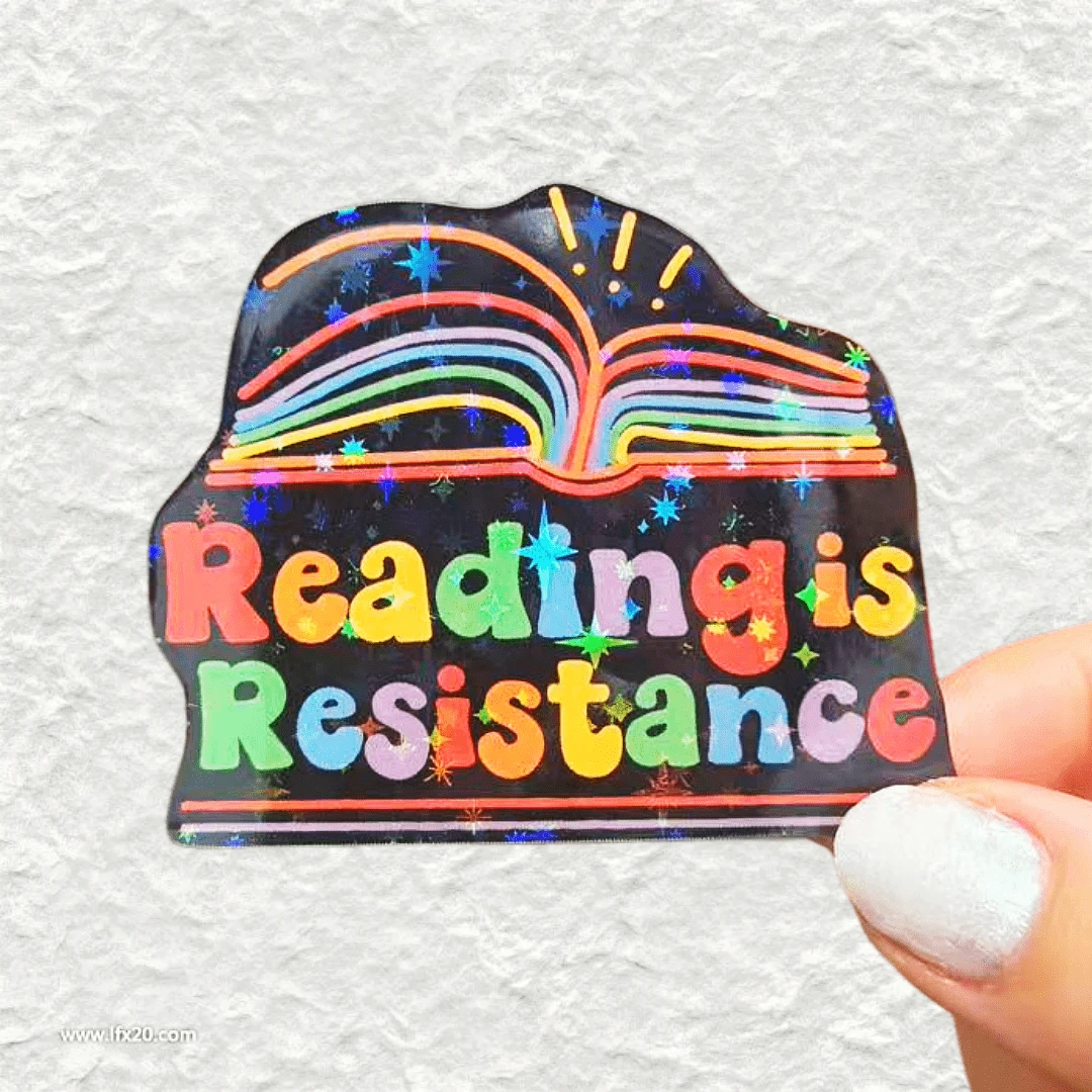 Black Background Colorful Book, Full Of Power, Suitable For Bookworms And Word Lovers Vinyl Sticker - Durable Smooth Surface, Self-Adhesive Bumper Sticker, Suitable For Cars, Windows, Laptops, Trucks, Water Bottles - Multi-Purpose Durable Design, Car Sticker - Vinyl - View 1