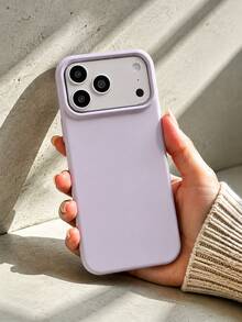Ins Style Solid Color Liquid Silicone Phone Case, Large Window Lens Full Coverage Anti-Drop Soft Protective Cover, Gentle Minimalist Girly Design Compatible With IPhone 18 Pro Max/18 Pro/Ultra/17 Air/18/17/16/15/14 Pro Max/13 Series, Versatile Everyday Gift - Purple - View 1