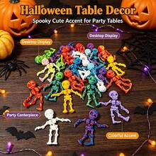 Figur Kerangka Mini Cetak 3D dengan Sendi yang Dapat Digerakkan Sepenuhnya, Ornamen Lelucon Kreatif, Dekorasi Meja Halloween - MultiWarna - View 4