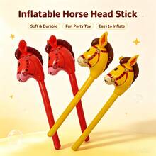 Soft PVC Inflatable Toy Role Play Durable Cartoon Pony Stick Outdoor Game Prop Activity Birthday Party Costume Photo Handheld Inflatable Stick - Multicolor - View 1