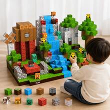 100/300pcs Magnetic Building Blocks, DIY Stacking Educational Toy, Fun Forest Blocks Interactive Game To Enhance Hands-On Ability And Creativity, Travel Classroom Game, Suitable As STEM Education Building Set For Children Aged 3+, Back To School Gift, Birthday Gift, Holiday Gift - Multicolor - View 5