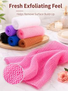1pc African Mesh Long Bath Sponge, Unisex, Can Be Used For Body Exfoliation, Body Scrubbing, Back Scrubbing, Makes Skin Smooth, Stretchable Up To 66 Inches, African Net Sponge, Bath Accessories, Back Scrubber, Body Scrub Exfoliating - Multicolor - View 7