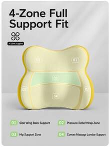 Lumbar Support Cushion, Ergonomic Waist Pillow - Multi-Zone Contoured Design, Suitable For Driving And Prolonged Sitting - Large Area Design Supports Hips And Spine - Soft And Comfortable Lower Back Support - Breathable And Washable Pillowcase - Multicolor - View 10