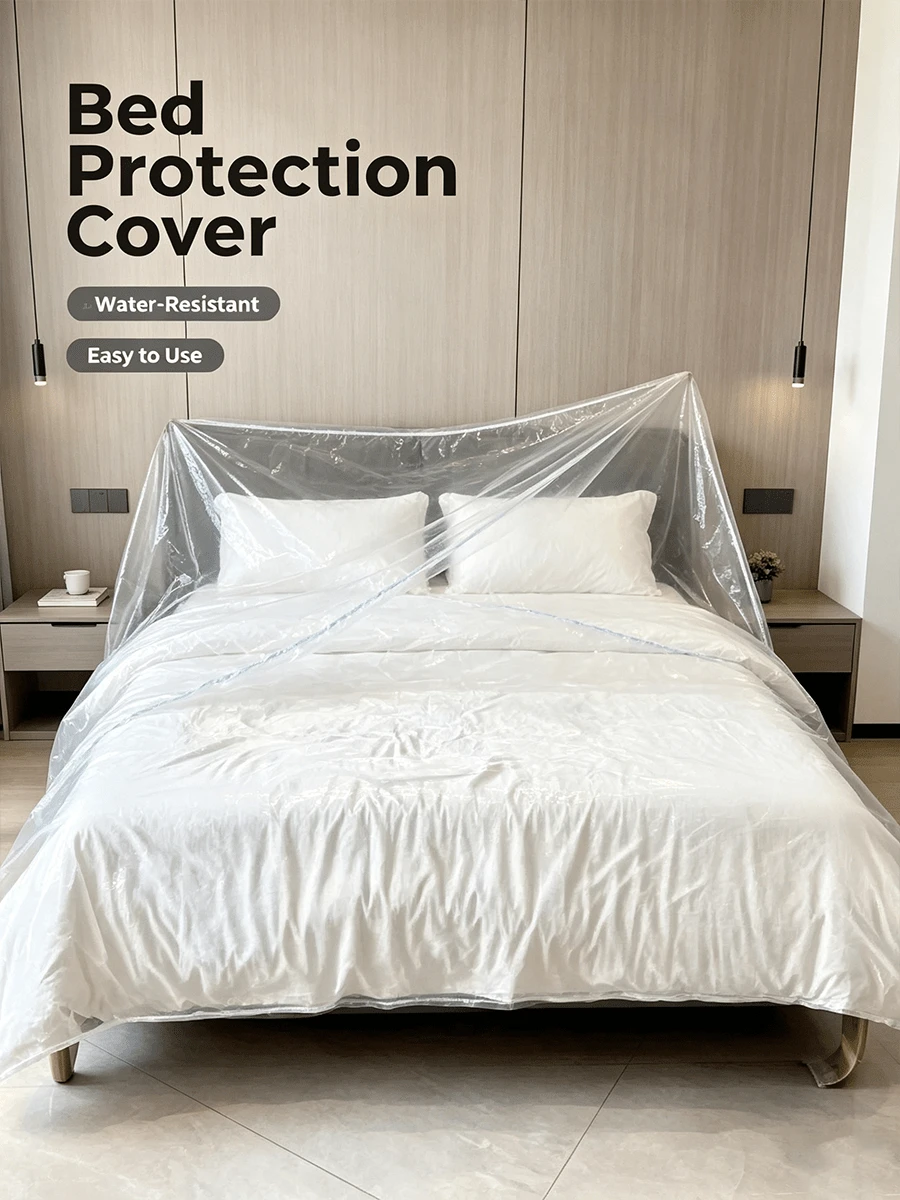 Disposable Dust-Proof Bed Cover, Extra Large Thick Transparent Sofa Dust Cover For Home Furniture, Daily Use - Multicolor - View 1