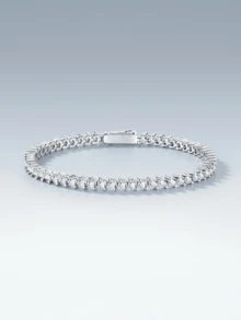 Luxury 925 Sterling Silver D Color Moissanite Tennis Bracelet, Bridal Jewelry, Proposal, Wedding, Birthday And Anniversary Gift - Silver - View 7
