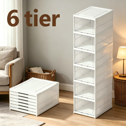 MOFOROCO Shoe Boxes/Organizer, Wardrobe Storage, Thicken Sturdy Plastic Shoe Storage With Door, Sneaker Container, Shoe Cabinet Shoe Rack For Entryway, Closet