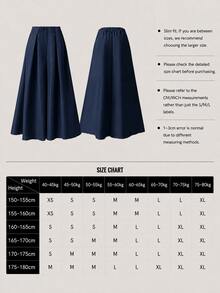 Moda de Regreso a la Escuela de Alta Gama Falda-Pantalón Holgada Plisada de Pierna Ancha Moda de Otoño de Alta Gama Falda-Pantalón Holgada Plisada de Pierna Ancha Profesional Regreso a la Escuela Halloween Navidad - Azul Marino - Ver 7