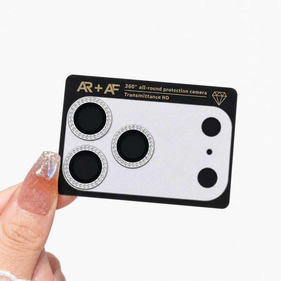 CASECOPS 2 Packs Silver Tempered Glass Camera Lens Protector Film, High Definition Quality, Anti-Drop Anti-Scratch, Compatible With IPhone 18 Pro Max/18 Pro/17 Pro Max/17 Pro, Anti-Fingerprint, Anti-Drop, Anti-Scratch, 9D Hardness Tempered Glass Film, Fast Installation, Dust-Proof Design, Tempered Glass Screen Protector - Silver - View 1
