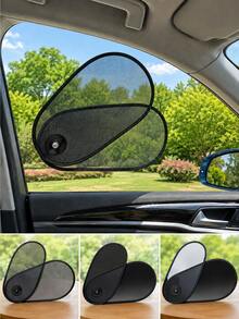 Universal Adjustable Car Side Window Sunshade, 180° Rotatable & Foldable Polyester Mesh Car Window Shade With Suction Cups, UV Protection & Heat Insulation, Clear View Side Window Cover, Summer Car Interior Accessory - A - View 10