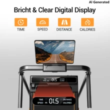 CURSOR FITNESS 3 In 1 Walking Pad Treadmill With 16% Incline, Folding Treadmill With Handle Bar, Portable Treadmills For Home Small, 300 Lbs Capacity - View 9