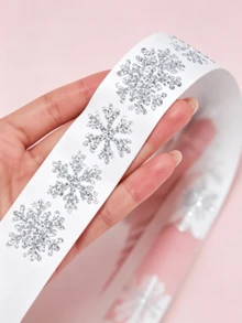 Winter Snowflake Sticker Roll, Laser Silver Sealed Waterproof Self-Adhesive Christmas Stickers - 3 Designs Suitable For Envelopes, Journals And Party Decorations, Christmas Gift Labels, Envelope Decoration, Journal Embellishment, Holiday Patterns, High Gloss Effect, High Quality Printing, Adhesive Stickers, Holiday Shoppers, Craft Enthusiasts - View 3