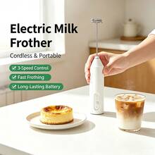 Pengocok Susu Elektrik Isi Ulang Genggam, Tongkat Pengocok Kopi Genggam | Mixer Minuman Portabel, 3 Kecepatan, 3 Kepala Pengaduk, Mixer Elektrik Cocok untuk Matcha Latte Cappuccino, Hadiah Dapur - MultiWarna - View 4