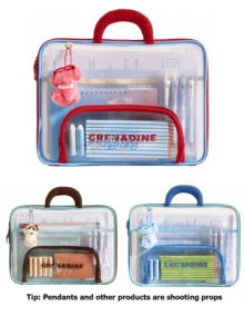 Multi-Layer Mesh A4 File Organizer Bag With Handle, Cute Colorblock Student Subject Folder Tote, 180° Wide Opening Zipper Folder, Shockproof Hard Support Assignment Bag, Suitable For School And Office Supplies - Multiple Options Available - View 33
