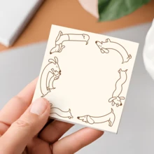 2 Packs 100 Sheets Cute Dog Sticky Notes 75x75mm 3x3in, Dachshund Puppy Border Self-Adhesive Memo Pads, Tear-Off Desktop Reminder Notes For Office School Planner Stationery - 75 X 75 mm - View 3