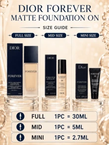 Dior Forever Foundation (Matte Finish) #0N, ukuran penuh 30ml/sampel 5ml/ukuran mini 2.7ml, foundation dengan coverage tahan lama, menyamarkan pori-pori dan mengontrol minyak, cocok untuk jenis kulit berminyak dan normal. - Dior Matte Foundation #ON - View 4
