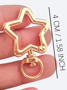 2/3/4pcs Rotating Star Keychain Zinc Alloy Bag Hardware Spring Buckle Metal Ring Open Spring Loop, Perfect For DIY, Jewelry Metal Keychain Metal Shape Spring Buckle, Outdoor Metal Keychain Key Chain Bag Clip Hook Dog Chain Buckle Suitable For Phone Bag Keychain Hook Bag Clip, Handmade DIY Accessories, Halloween, Christmas - Multicolor - View 4