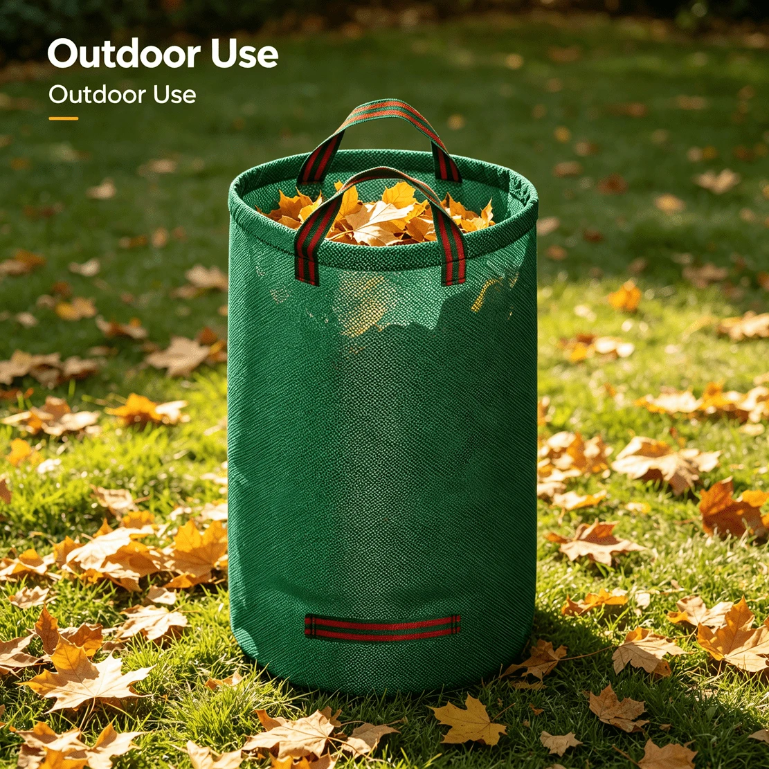 1pc Collector Sack With Handles For Yard Waste CollectionOutdoor Yard Lawn Leaf Collection Bag, Durable Reusable Garden Waste Sack For Fall Leaves & Grass Clippings - Leaf Bags - View 1