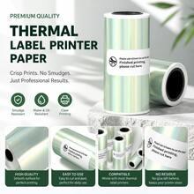 Iridescent Shiny Holographic Thermal Label Paper, Strong Adhesive DIY Sticker For Small Business Packaging - Mint Green - View 5