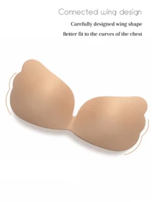 1/2pcs Invisible Women's Bra - Self-Adhesive Transparent Straps, Tank Top Style Design, Smooth Invisible Lift, Suitable For Sleeveless Clothing, Elegant Strapless Bra, Self-Adhesive Cups - Multicolor - View 3