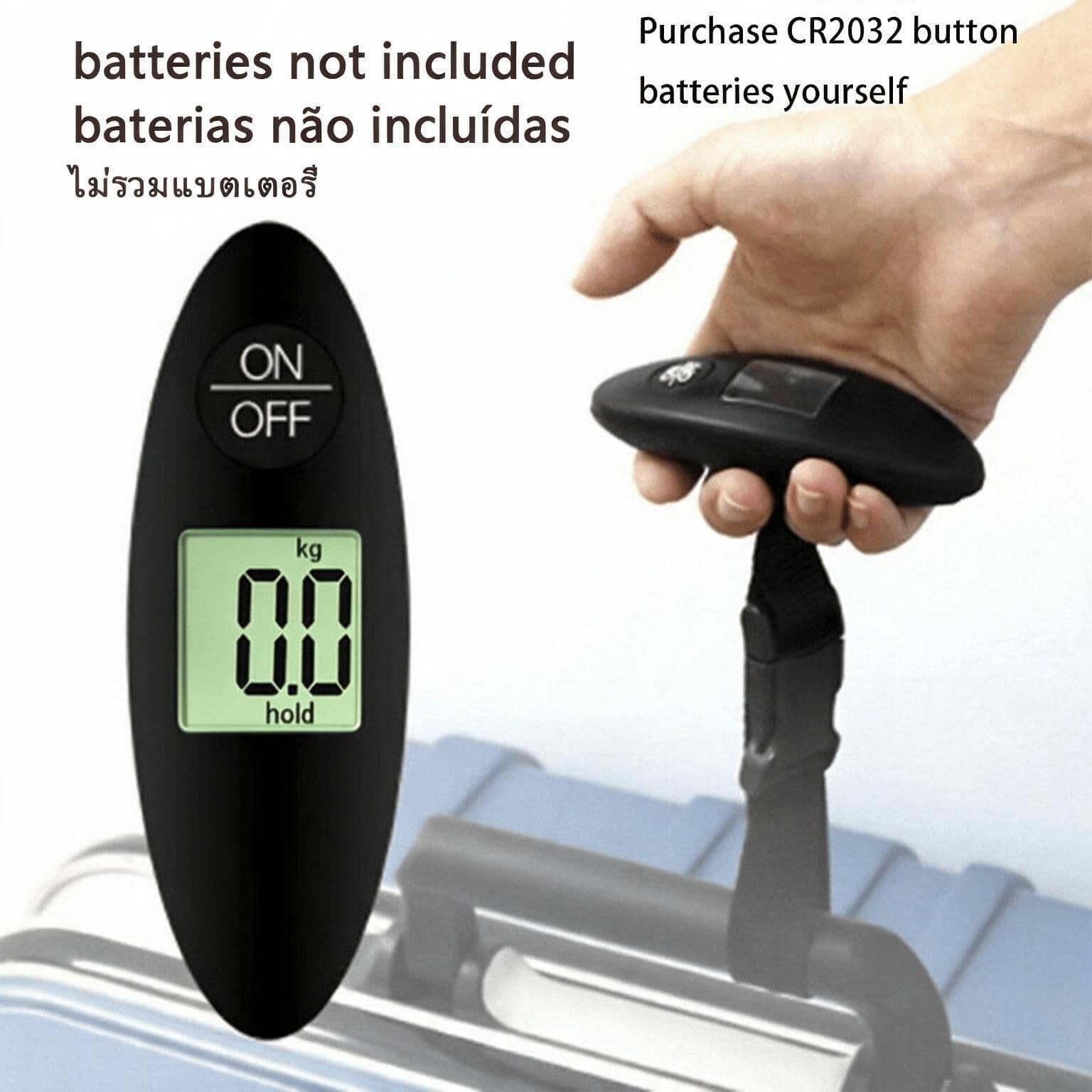 1pc 40Kg/100G LCD Digital Electronic Luggage Scale Portable Holiday Essentials Travel Essentials Lightweight Stylish For Home For Outdoor - Black - View 1