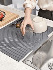 Large Silicone Kitchen Countertop Drip Tray, Heat-Resistant Coffee Bar Mat, Suitable For Espresso Machine, Non-Slip Drainage Mat With Raised Ridges, Suitable For Glass Cups And Kettles, College Dorm Essential - Multicolor - View 13