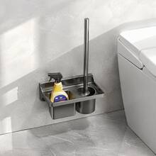 Household Luxury Wall-Mounted Toilet Brush Holder, Suitable For Bathroom Floor-Mounted Toilet Cleaning Brush Storage - A - View 7