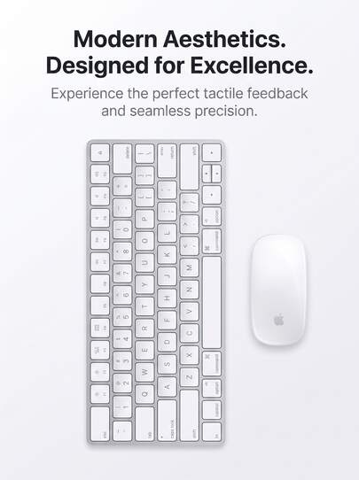 Apple 無線鍵盤滑鼠套裝 藍牙可充電長續航鍵盤+多點觸控滑鼠 舒適打字鍵程 適用於Mac/iPad/iPhone 辦公遊戲便攜套裝
