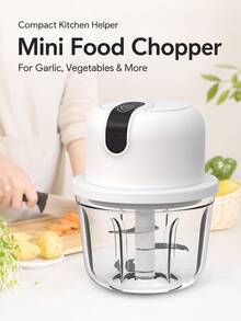 1 Set Electric Mini Food Chopper, Mini Food Processor, Suitable For Onion, Chili, Herbs, Nuts, Vegetables And Meat, Compact Kitchen Chopper, Ideal For Meal Prep, Apartment And Dorm Kitchen - Multicolor - View 9