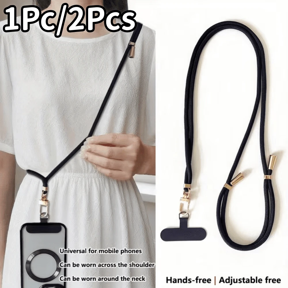1Pc/2Pcs Adjustable Long Phone Lanyard Strap, Halter For Men And Women, Multi-Functional Crossbody Phone Chain, Durable, Multiple Colors Available, Can Be Used As Bag Shoulder Strap/Insulated Cup Charm/Keychain, Anti-Loss Anti-Theft Rope - Multicolor - View 1