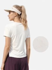 CAMEL CROWN Women's Outdoor Sports T-Shirt, Quick-Drying And Breathable Running And Fitness Wear - White Cobblestone - View 3