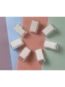 Self-Adhesive Clips, Wall Tapestry Clips, Plastic Adhesive-Backed Clips, Small-Sized Hook Spring Clips, Double-Sided Adhesive Spring Clips, Suitable For Posters, Photo Paper, Banner Hooks, For Home And Office Use, Adhesive Shape Randomly Dispatched - Clear - View 4