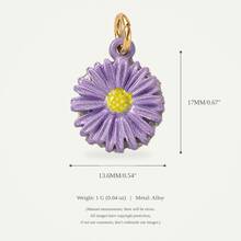 1pc Exquisite Flower Pendant, Delicate Cartoon Style, 14k Gold Plated Copper Material, Suitable For DIY Creative Necklace, Bracelet, Earrings, Bag Chain, Keychain, Waterproof And Sweat-Resistant, Suitable For Daily Casual Wear - Multicolor - View 8