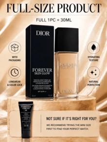 Dior Forever Skin Correct Foundation (Soft Radiant) #ON, Full Size 30ml, Sample 5ml, Natural Perfect, Long-Lasting Wear, Long-Lasting Color Lock, Radiant Finish, Moisturizing Texture, Smooth Finish, Refines Skin Texture - GLOW#ON - View 6