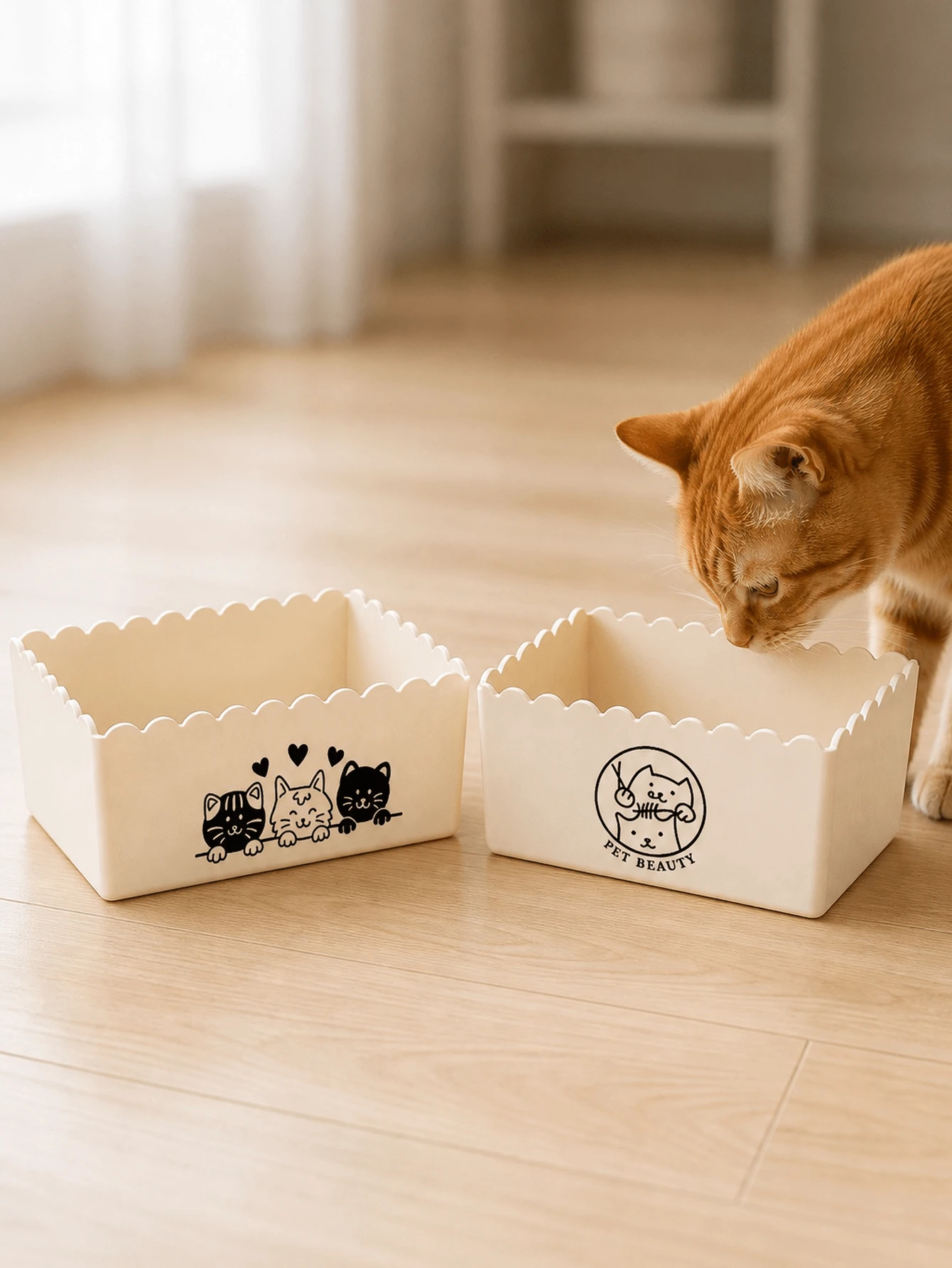 Förvaringsbox för husdjurstillbehör, katt med enkelt mönster och flera stilar att välja mellan - bärbar förvaringskorg, sorteringsbox för husdjurstillbehör, förvaringsbox för katt- och hundgroomingset, reseförvaringsbox för husdjursvård, förvaringsbox för husdjurstillbehör - Multifärgad - Visa 1