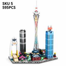554PCS City Skyline Architecture Building Blocks Set, Landmark Tower & Urban Cityscape Display Model, Micro Building Bricks Collection For Home Office Decor, Adult Building Blocks Gift Set - Multicolor - View 13