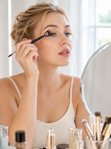 Stainless Steel Eyelash Comb & Brush, Dual-Ended Eyelash Separator Tool, Eyelash Curler Tool, Affordable Eyebrow Brush, Makeup & Grooming Tool For Women And Beginners, Travel Essential, School Essential, Bedroom Makeup Accessory, Christmas Gift - Multicolor - View 3