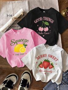 Women T-Shirts - White + Black + Pink - View 1
