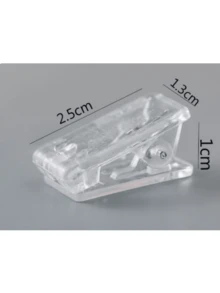 Self-Adhesive Clips, Wall Tapestry Clips, Plastic Adhesive-Backed Clips, Small-Sized Hook Spring Clips, Double-Sided Adhesive Spring Clips, Suitable For Posters, Photo Paper, Banner Hooks, For Home And Office Use, Adhesive Shape Randomly Dispatched - Clear - View 3