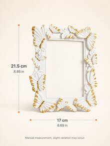 Vintage Butterfly Photo Frame, Ornate 3D Floral Picture Frame, Elegant Tabletop Photo Holder For Bedroom Vanity, Living Room, Wedding, Anniversary & Housewarming Deco - New Model - View 12