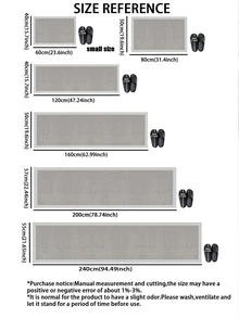 1件灰色紋理亞麻質感廚房地墊，3.5mm柔軟橡膠材質，吸水且易清潔，適用於走廊、浴室、客廳、戶外門墊與廁所，全年可用，適合各種節日使用 - 彩色 - 查看 6