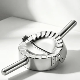 Stainless‑Steel Dumpling And Ravioli Mould, 12 Cm, Pastry Dough Cutter For Making Pierogi And Wrapped Dumplings, Functional Kitchen Accessory For Homemade Pasta Preparation. - Silver - View 1